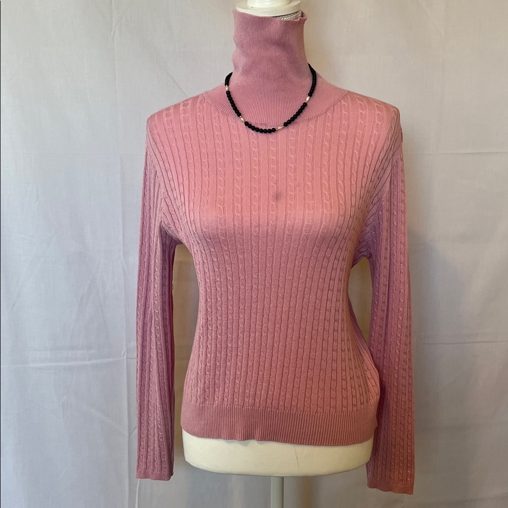 Vintage America Pink Cowl Neck Sweater